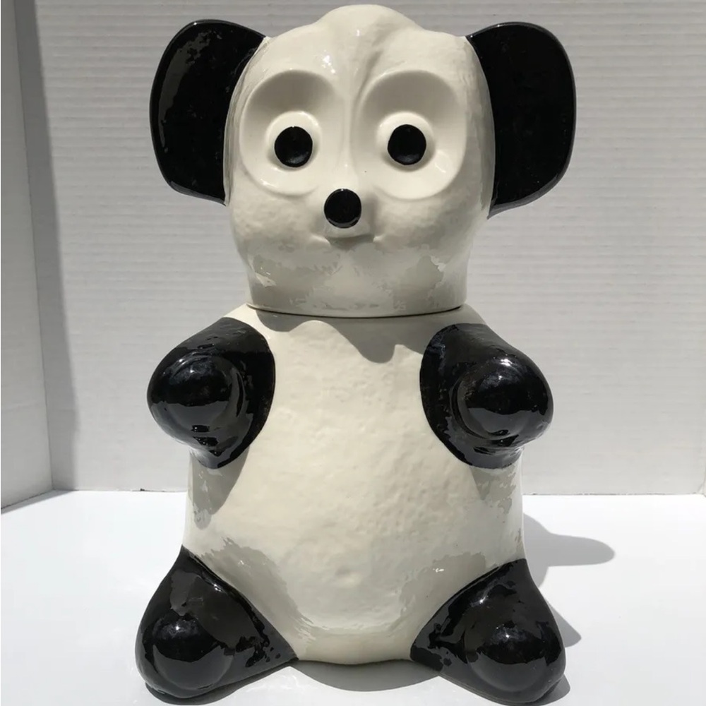 Vintage Panda Bear Cookie Jar-12.5in tall